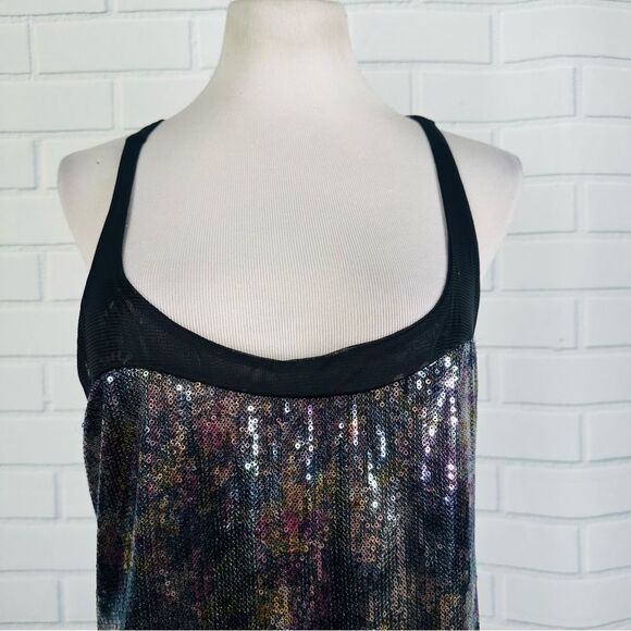 10/$25🦋 XOXO Black Sequin & Mesh Tunic Length Tank - Size Large - Picture 3 of 10